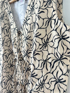 Beige Black Florals Women Waistcoat