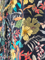 Black Wild Florals Corduroy Women Waistcoat