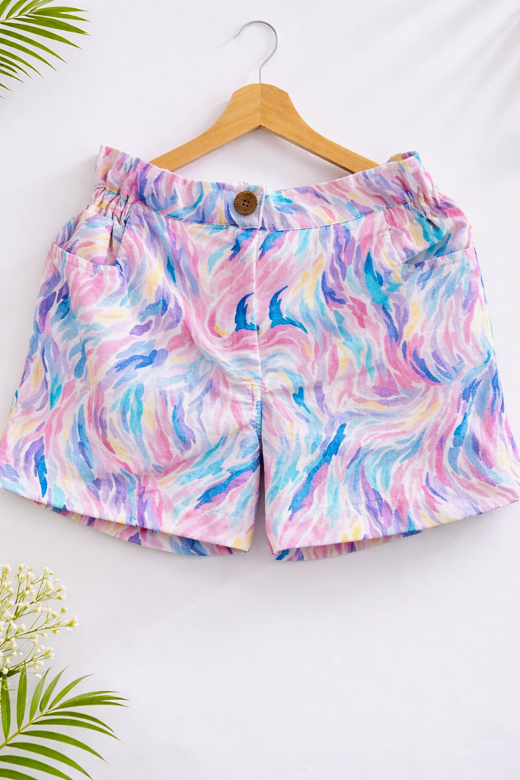 Bloom Breeze Women Floral Regular Fit Easy Pull On Corduroy Cotton Shorts