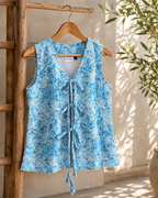 Blue Waves Women Waistcoat