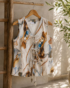 Earthy Marble Women Waistcoat