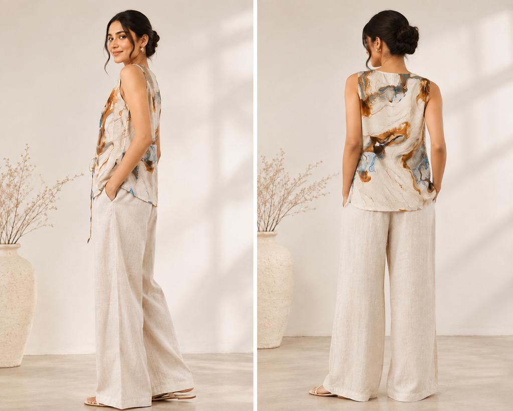Earthy Marble Women Waistcoat