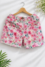 Floral Daydream Women Floral Regular Fit Easy Pull On Corduroy Cotton Shorts