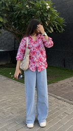 Garden Reverie Women Floral Regular Fit Cotton Airjet Shirt