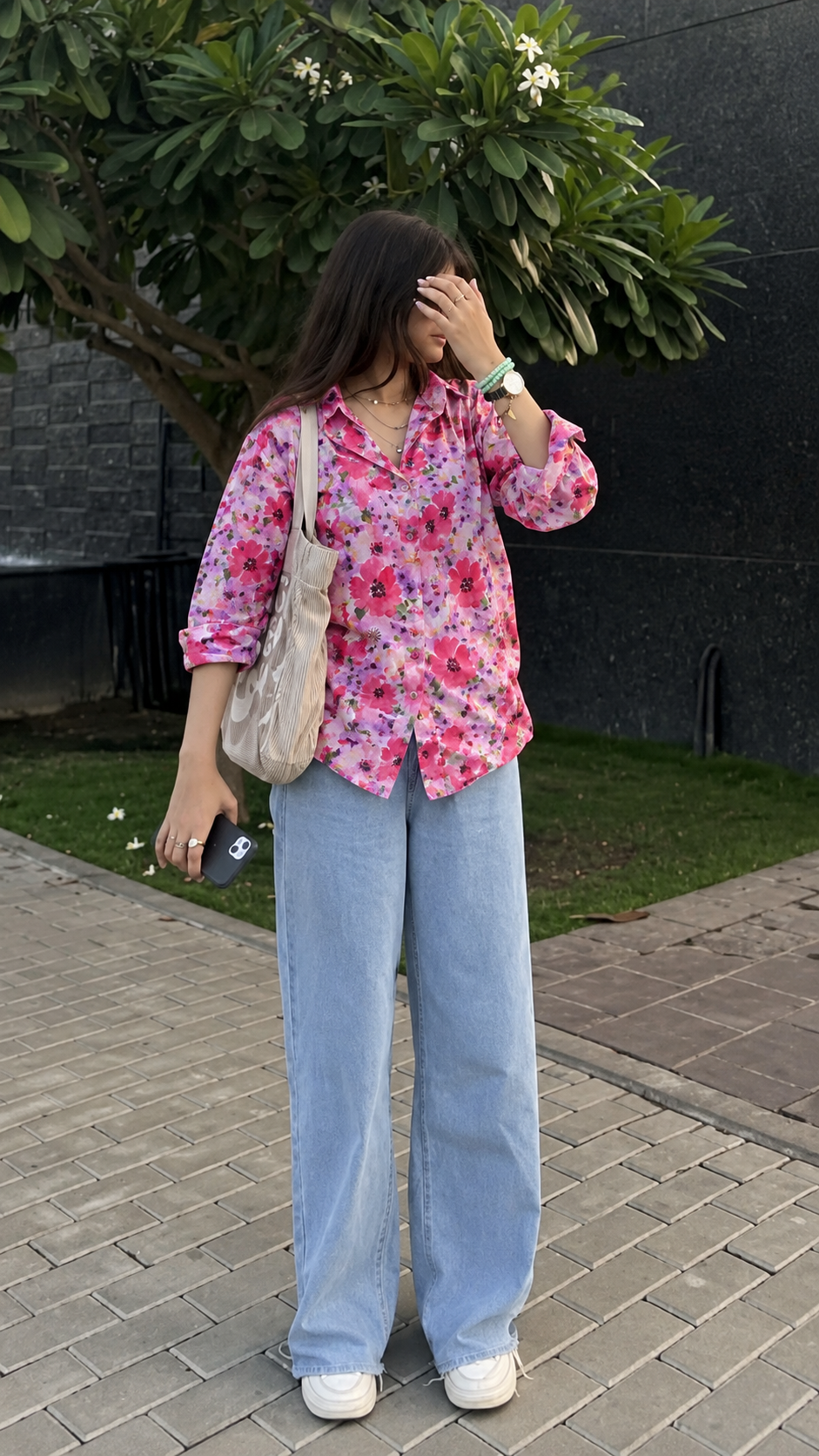 Garden Reverie Women Floral Regular Fit Cotton Airjet Shirt