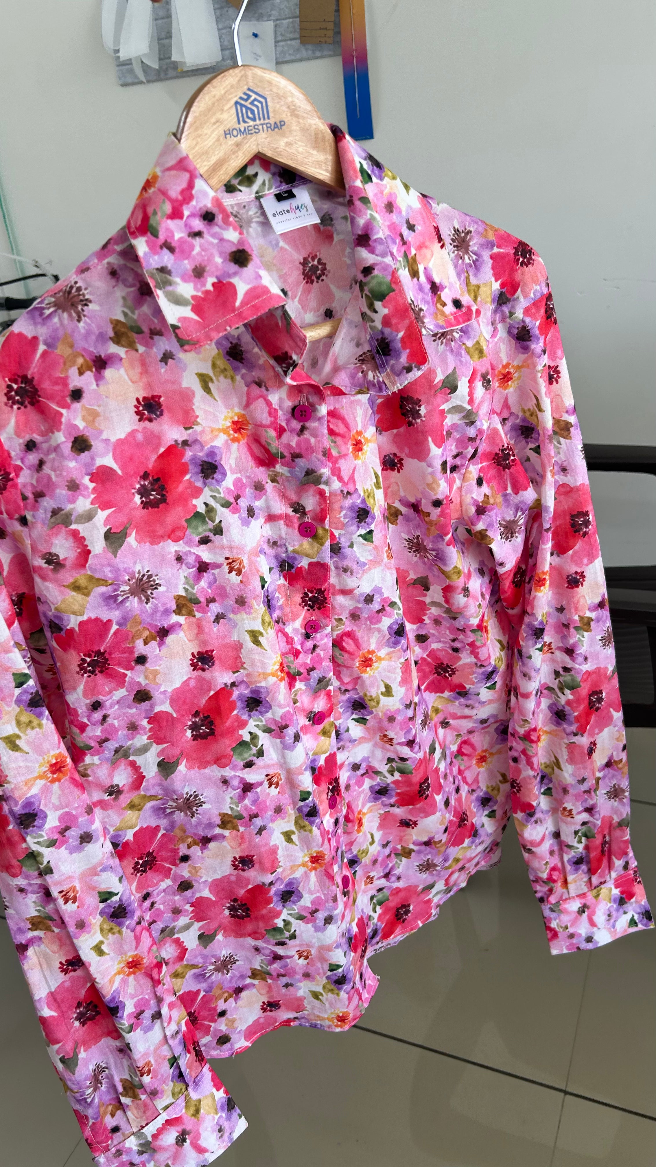 Garden Reverie Women Floral Regular Fit Cotton Airjet Shirt